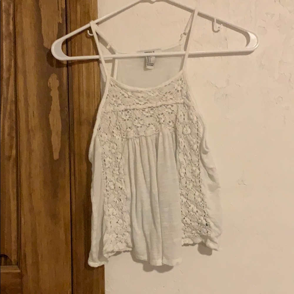 White lacy forever 21 top size S